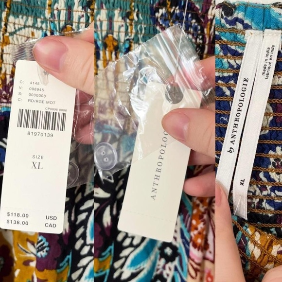 Anthropologie Multicoloured Print Patchwork Jumpsuit Flowy Pants Summer Cami - Picture 8 of 8